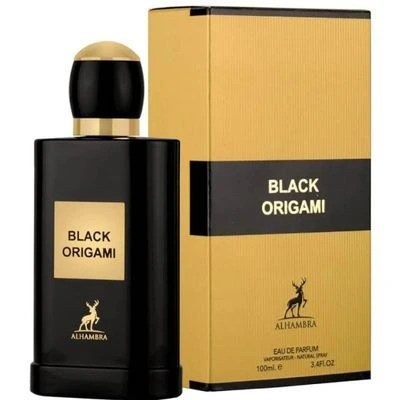 ادکلن ادو پرفیوم الحمبرا مدل BLACK ORIGAMI رایحه گرم حجم100میل